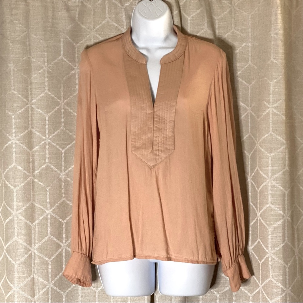 H&M L.O.G.G. Lantern Sleeve Blouse in Blush Pink